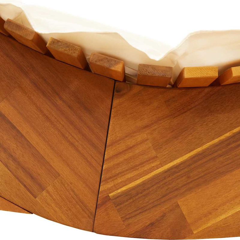 vidaXL Napozó párnával 2 pcs Barna 60 x 154 x 74cm Tömör akácfa