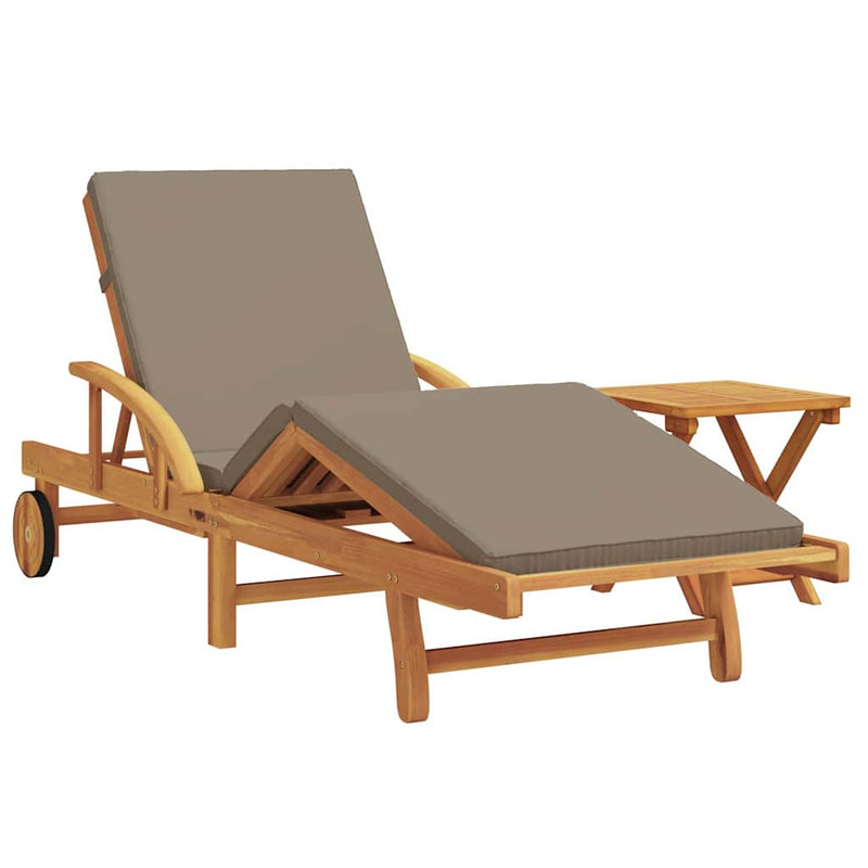vidaXL Napozó párnával 2 pcs Tópszínű 40 x 40 x 40cm Tömör akácfa