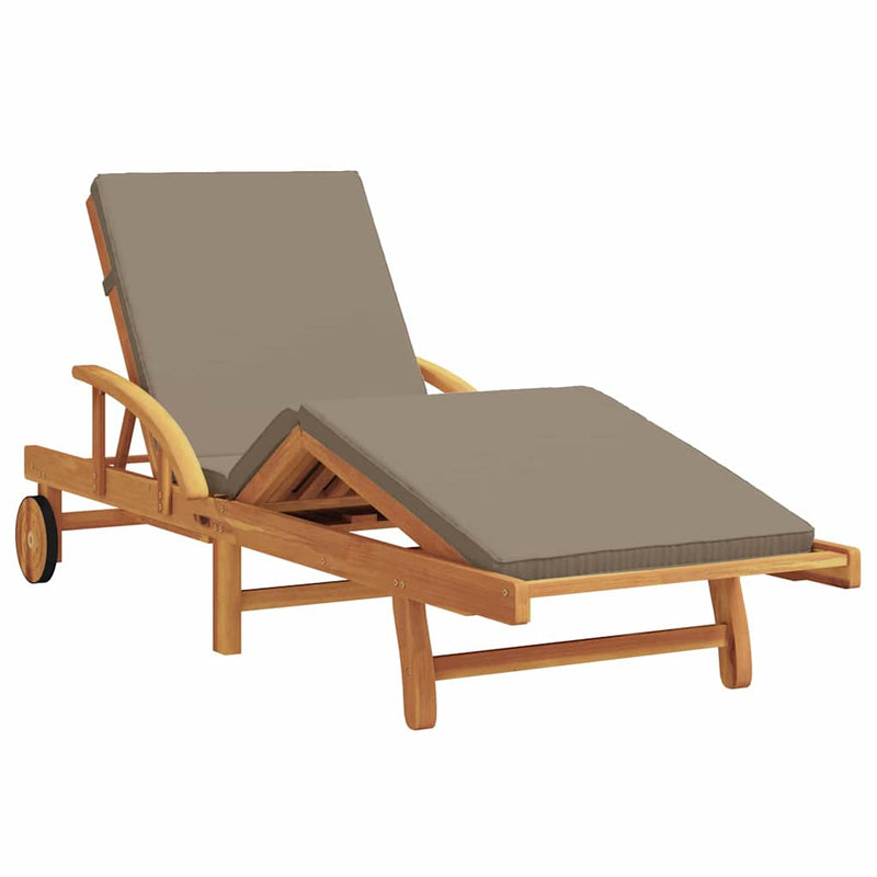 vidaXL Napozó párnával 2 pcs Tópszínű 40 x 40 x 40cm Tömör akácfa