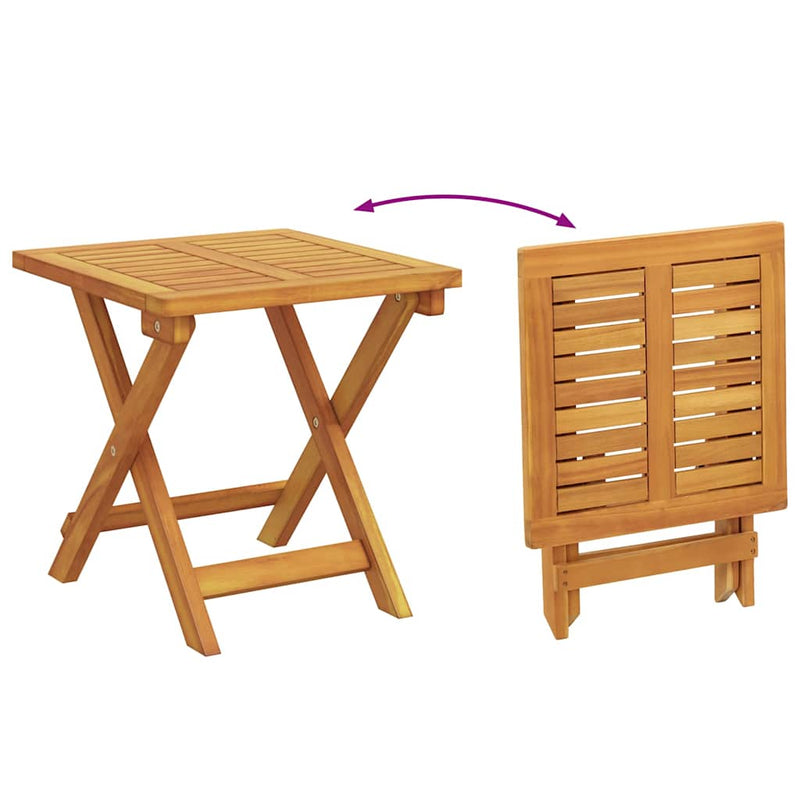 vidaXL Napozó párnával 3 pcs Tópszínű 40 x 40 x 40cm Tömör akácfa