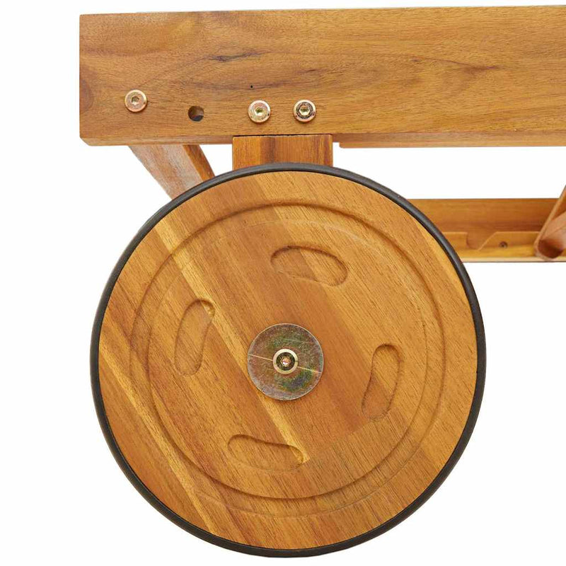 vidaXL Napozó párnával 2-személy Barna 125 x 200 x 84cm Tömör akácfa