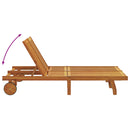 vidaXL Napozó párnával 2-személy Barna 125 x 200 x 84cm Tömör akácfa