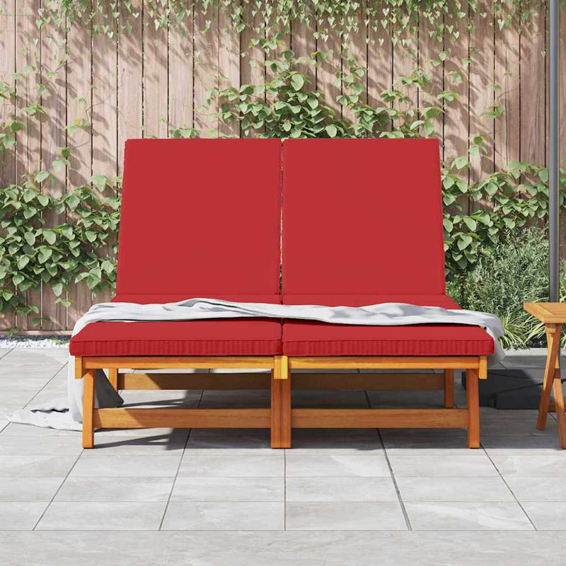 vidaXL Napozó párnával 2-személy Barna 125 x 200 x 84cm Tömör akácfa