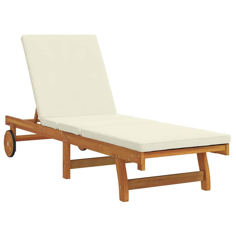 vidaXL Napozó párnával 2 pcs Barna 40 x 40 x 40cm Tömör akácfa