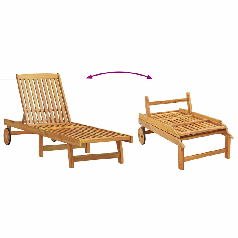 vidaXL Napozó párnával 2 pcs Barna 40 x 40 x 40cm Tömör akácfa