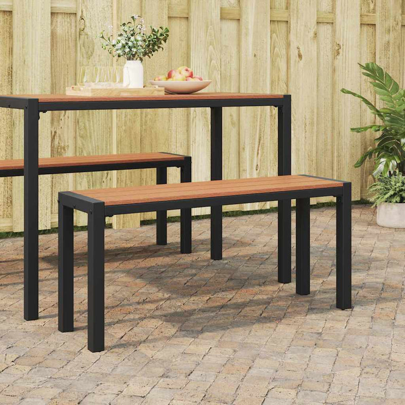vidaXL Kerti pad Barna 100 x 28 x 45 cm Acél
