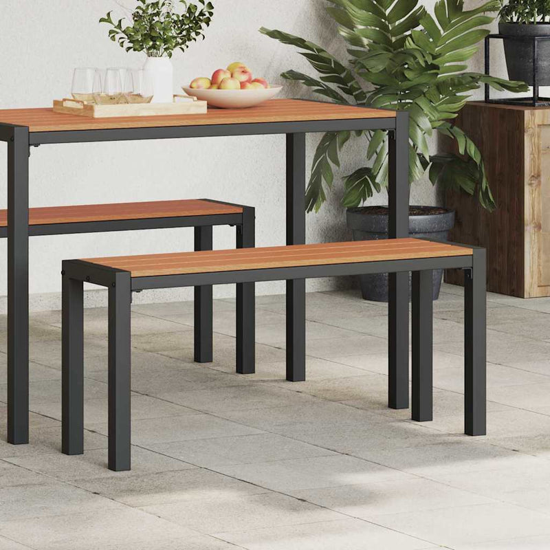 vidaXL Kerti pad Barna 100 x 28 x 45 cm Acél