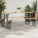 vidaXL Sörasztal láb 2 pcs Fekete 39 x 3 x 75 cm Porszórt acél