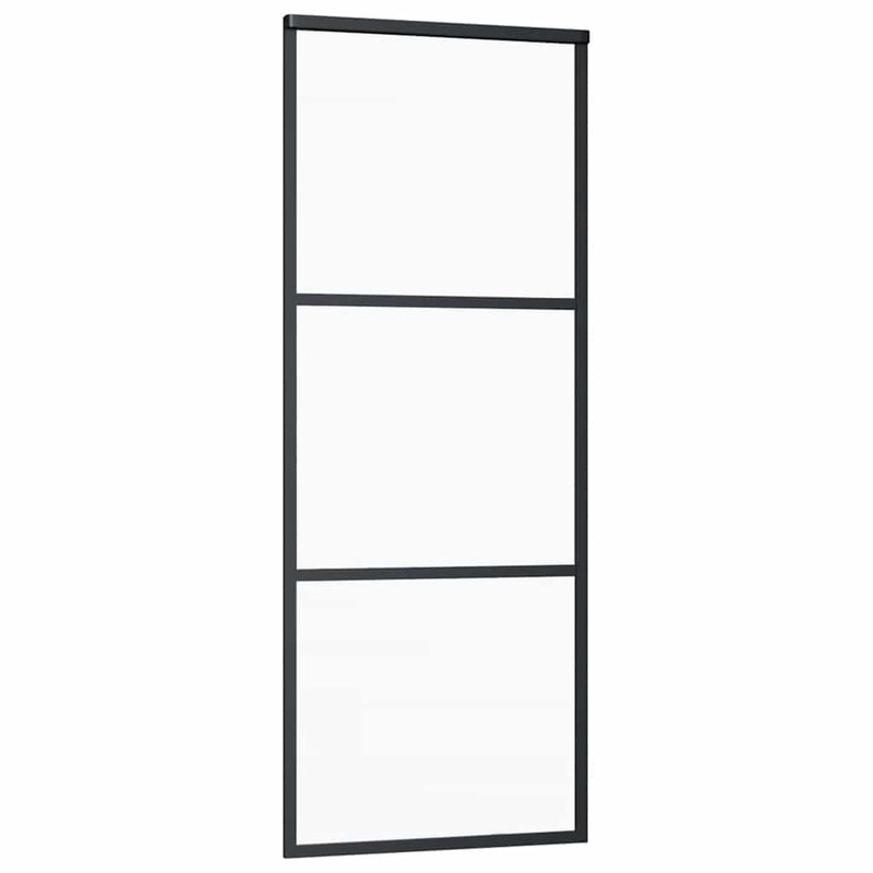 vidaXL ESG üveg és alumínium tolóajtó fémszerelvény-szettel 76x205 cm