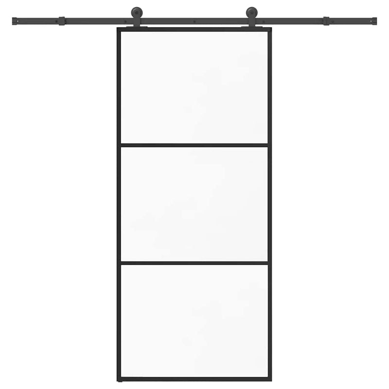vidaXL ESG üveg és alumínium tolóajtó fémszerelvény-szettel 90x205 cm