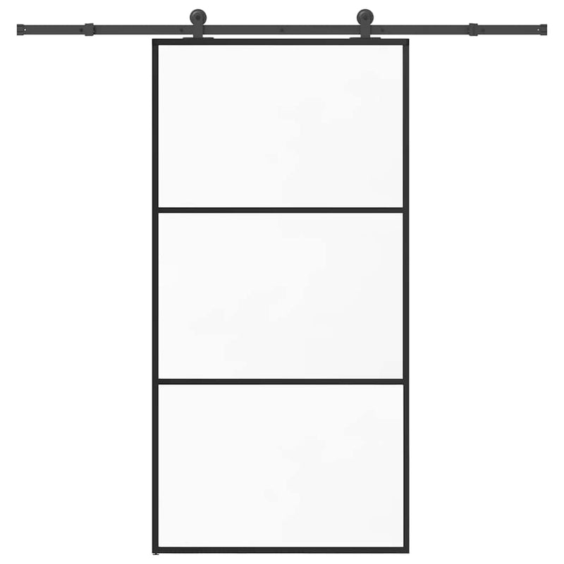 vidaXL tolóajtó vasalatokkal 102x205 cm ESG üveg&alumínium