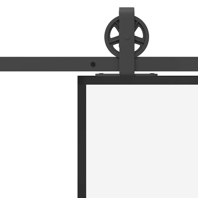 vidaXL tolóajtó vasalatokkal 102x205 cm ESG üveg&alumínium