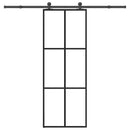 vidaXL ESG üveg és alumínium tolóajtó fémszerelvény-szettel 76x205 cm