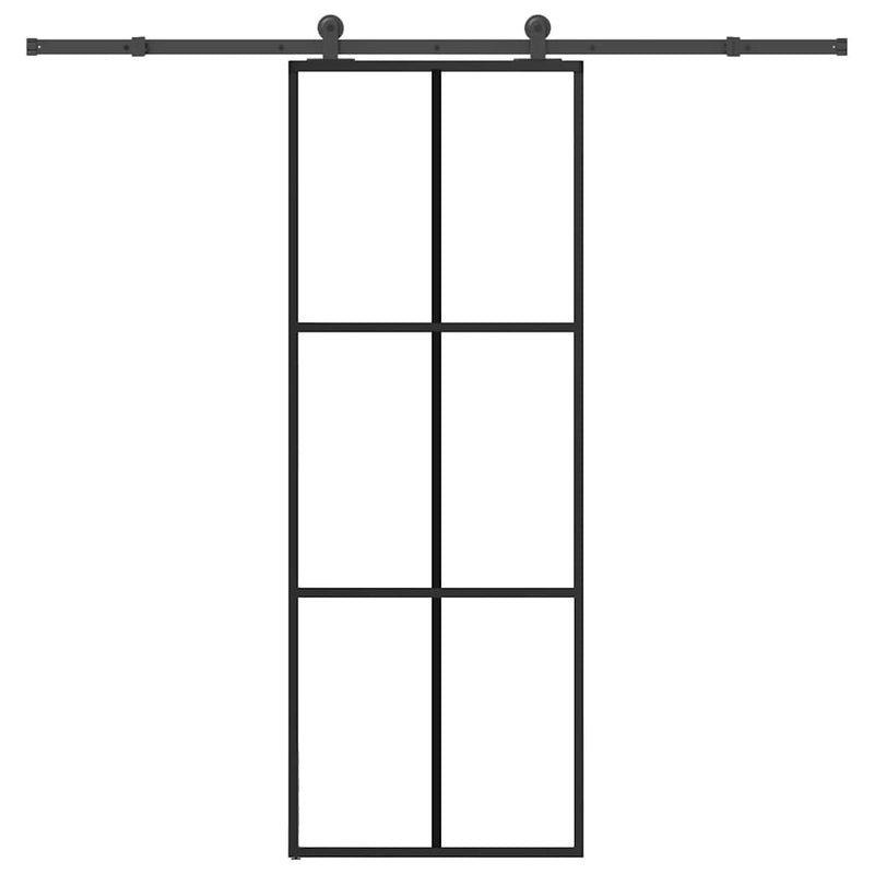 vidaXL ESG üveg és alumínium tolóajtó fémszerelvény-szettel 76x205 cm