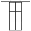 vidaXL ESG üveg és alumínium tolóajtó fémszerelvény-szettel 90x205 cm