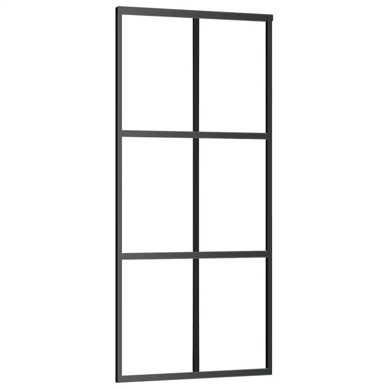 vidaXL ESG üveg és alumínium tolóajtó fémszerelvény-szettel 90x205 cm