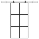 vidaXL tolóajtó vasalatokkal 102x205 cm ESG üveg&alumínium