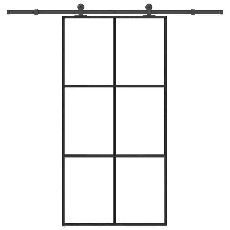 vidaXL tolóajtó vasalatokkal 102x205 cm ESG üveg&alumínium