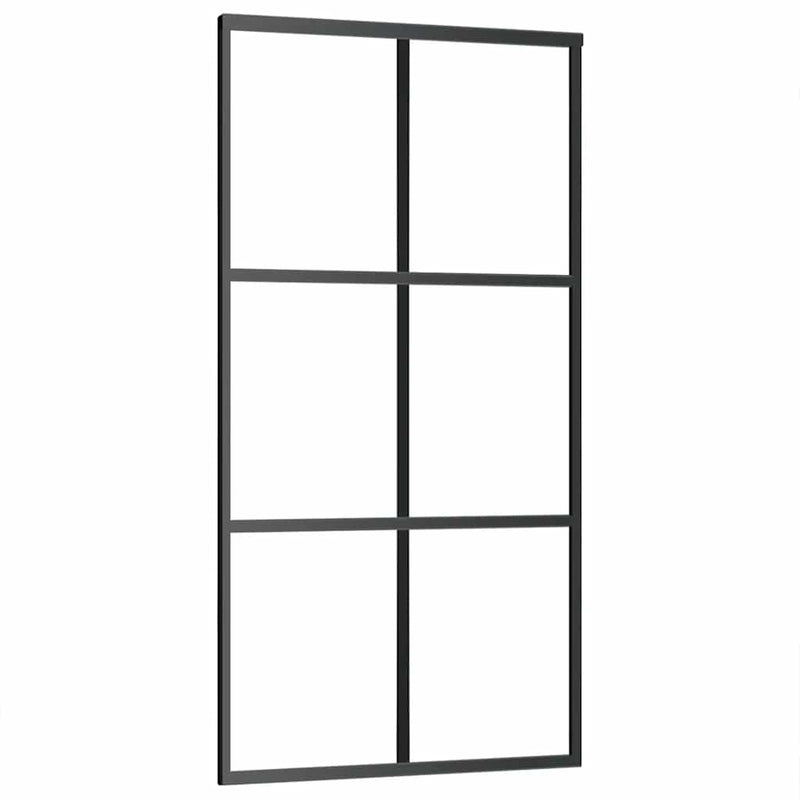 vidaXL tolóajtó vasalatokkal 102x205 cm ESG üveg&alumínium