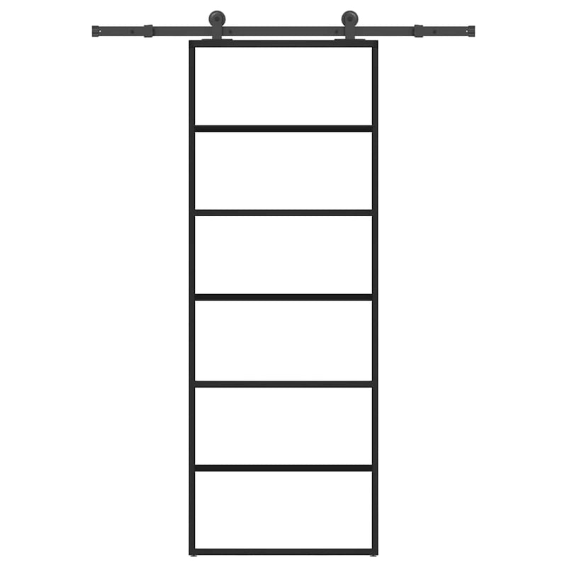 vidaXL ESG üveg és alumínium tolóajtó fémszerelvény-szettel 76x205 cm