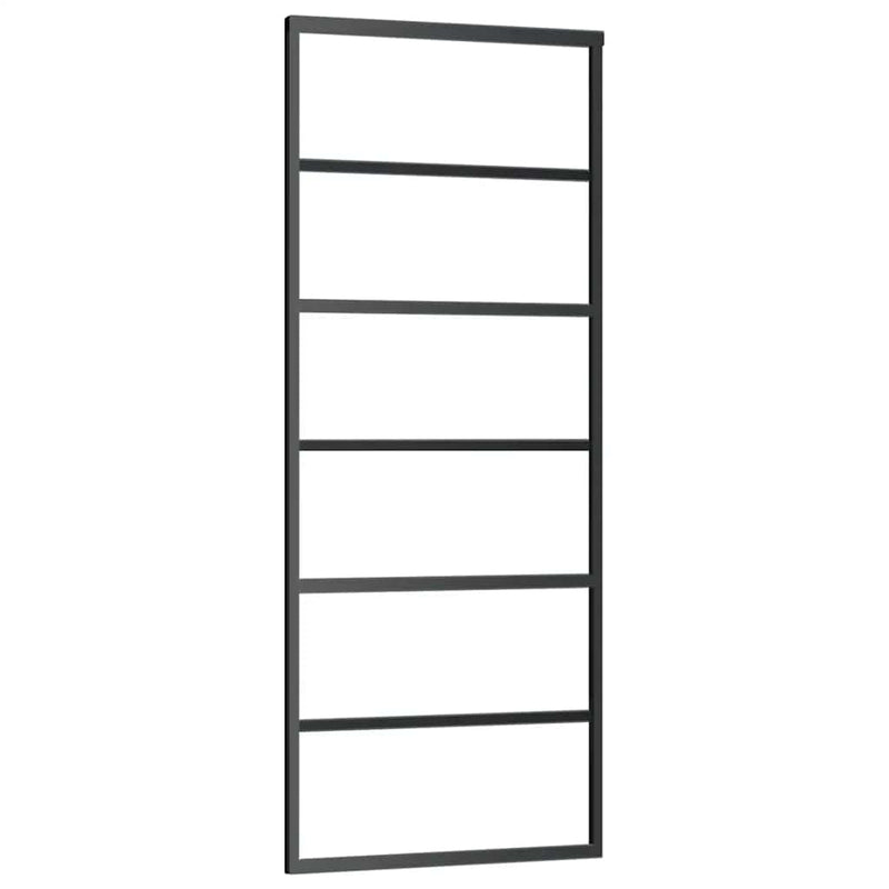 vidaXL ESG üveg és alumínium tolóajtó fémszerelvény-szettel 76x205 cm