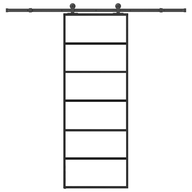vidaXL ESG üveg és alumínium tolóajtó fémszerelvény-szettel 76x205 cm