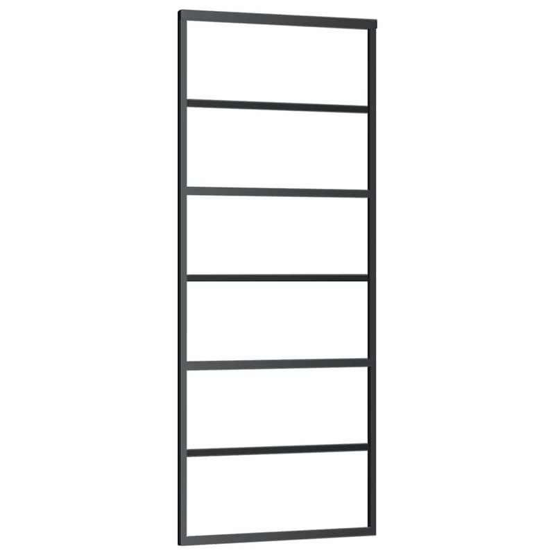 vidaXL ESG üveg és alumínium tolóajtó fémszerelvény-szettel 76x205 cm