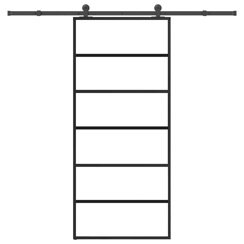 vidaXL ESG üveg és alumínium tolóajtó fémszerelvény-szettel 90x205 cm