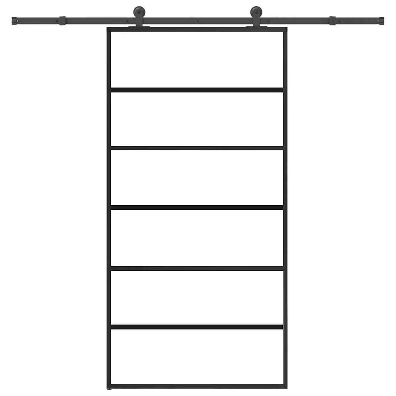 vidaXL tolóajtó vasalatokkal 102x205 cm ESG üveg&alumínium