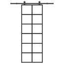 vidaXL ESG üveg és alumínium tolóajtó fémszerelvény-szettel 76x205 cm