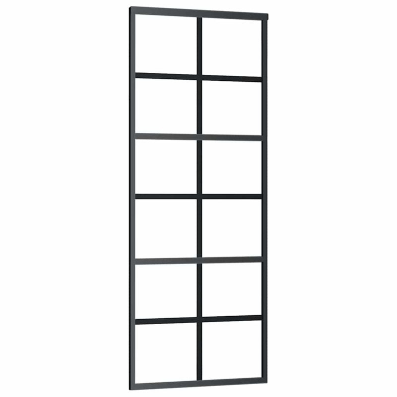 vidaXL ESG üveg és alumínium tolóajtó fémszerelvény-szettel 76x205 cm