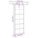 vidaXL ESG üveg és alumínium tolóajtó fémszerelvény-szettel 76x205 cm