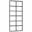 vidaXL ESG üveg és alumínium tolóajtó fémszerelvény-szettel 90x205 cm