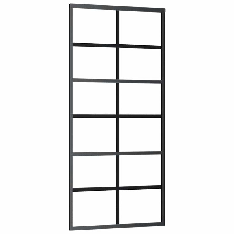 vidaXL ESG üveg és alumínium tolóajtó fémszerelvény-szettel 90x205 cm