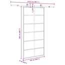vidaXL tolóajtó vasalatokkal 102x205 cm ESG üveg&alumínium