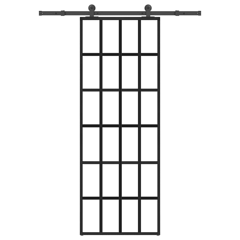 vidaXL ESG üveg és alumínium tolóajtó fémszerelvény-szettel 76x205 cm