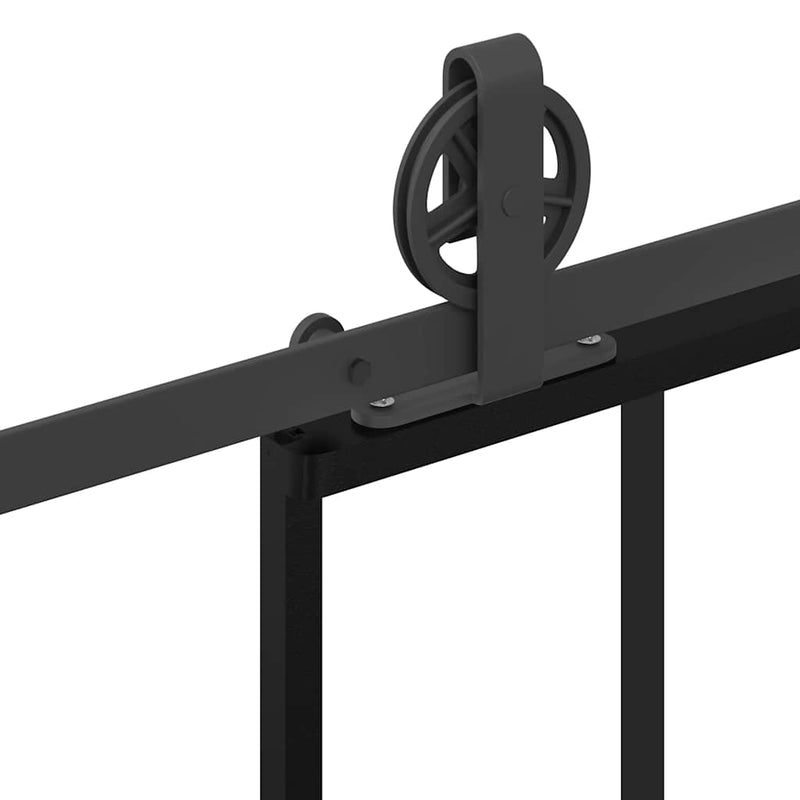 vidaXL ESG üveg és alumínium tolóajtó fémszerelvény-szettel 76x205 cm
