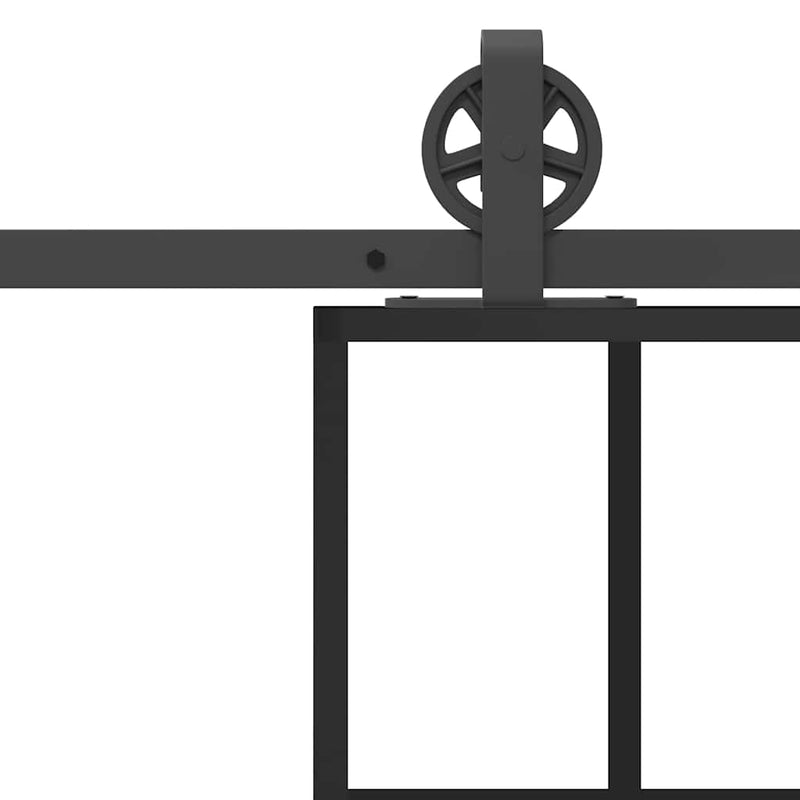 vidaXL ESG üveg és alumínium tolóajtó fémszerelvény-szettel 76x205 cm