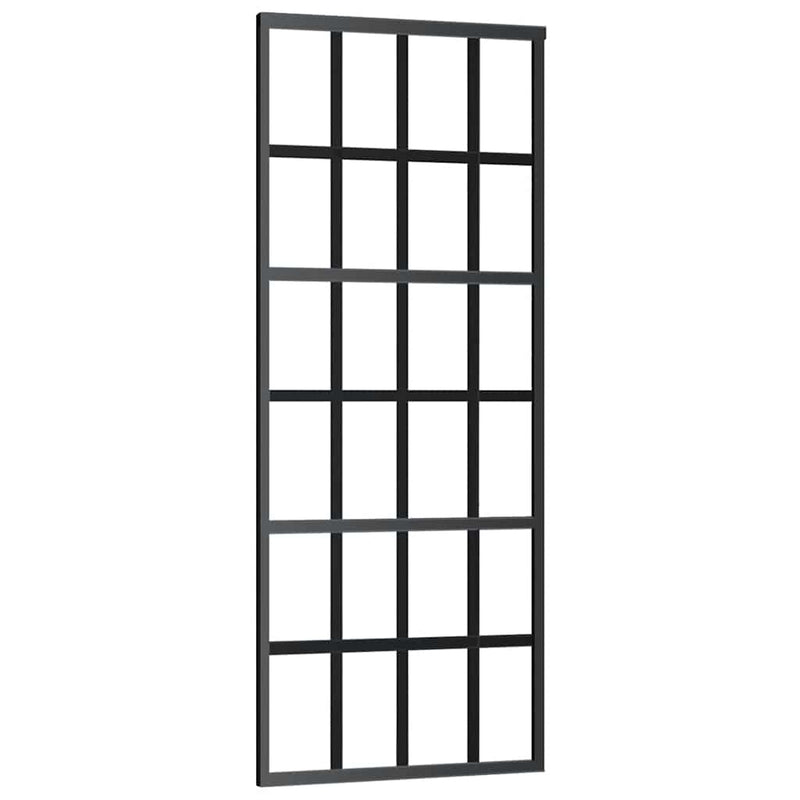 vidaXL ESG üveg és alumínium tolóajtó fémszerelvény-szettel 76x205 cm