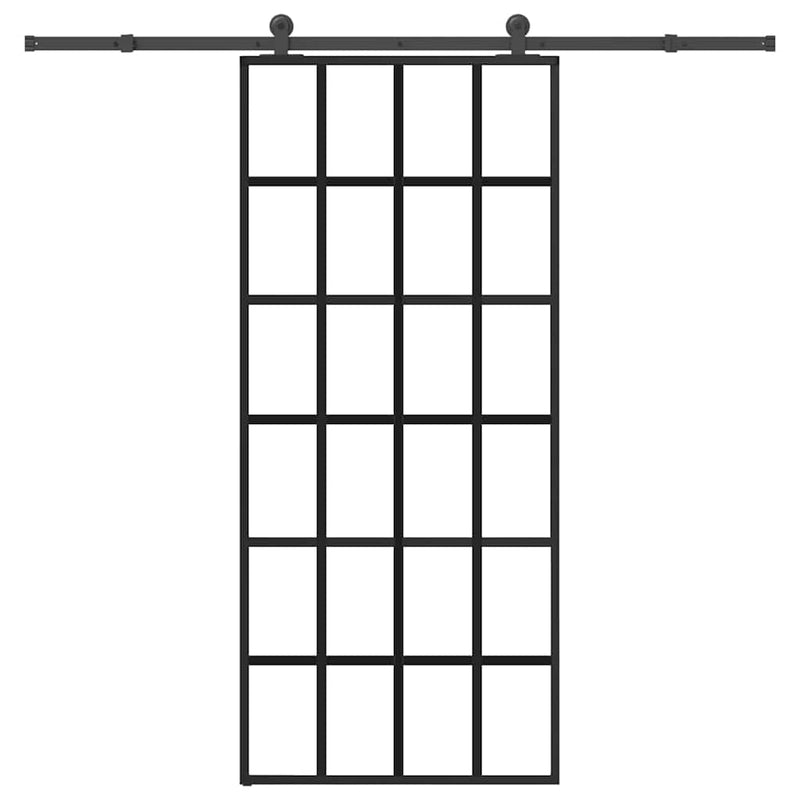 vidaXL ESG üveg és alumínium tolóajtó fémszerelvény-szettel 90x205 cm