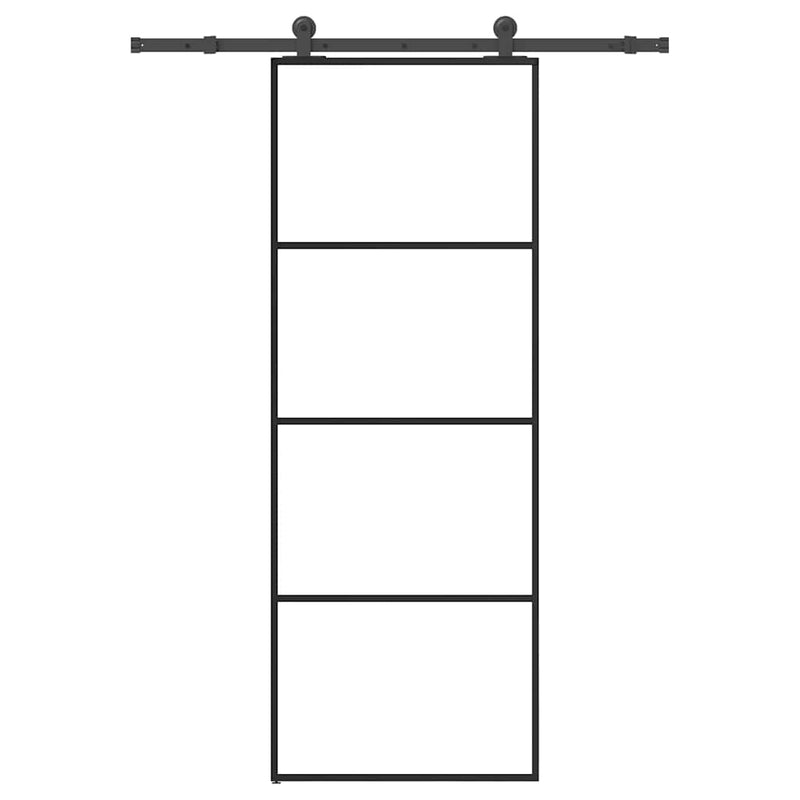 vidaXL ESG üveg és alumínium tolóajtó fémszerelvény-szettel 76x205 cm