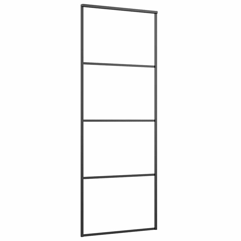 vidaXL ESG üveg és alumínium tolóajtó fémszerelvény-szettel 76x205 cm
