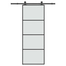 vidaXL ESG üveg és alumínium tolóajtó fémszerelvény-szettel 76x205 cm