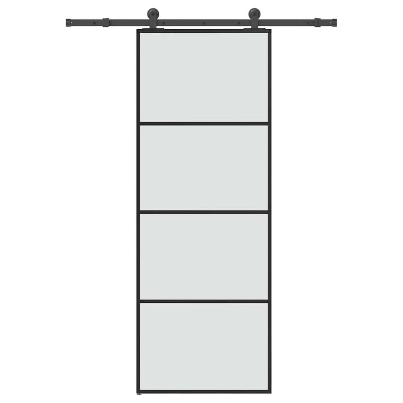 vidaXL ESG üveg és alumínium tolóajtó fémszerelvény-szettel 76x205 cm