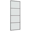 vidaXL ESG üveg és alumínium tolóajtó fémszerelvény-szettel 76x205 cm