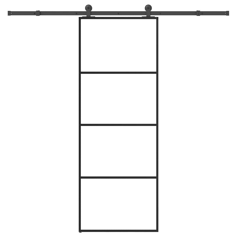 vidaXL ESG üveg és alumínium tolóajtó fémszerelvény-szettel 76x205 cm
