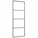 vidaXL ESG üveg és alumínium tolóajtó fémszerelvény-szettel 76x205 cm