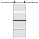 vidaXL ESG üveg és alumínium tolóajtó fémszerelvény-szettel 76x205 cm