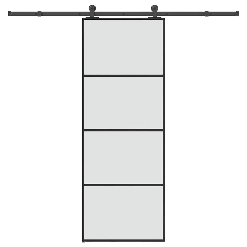 vidaXL ESG üveg és alumínium tolóajtó fémszerelvény-szettel 76x205 cm