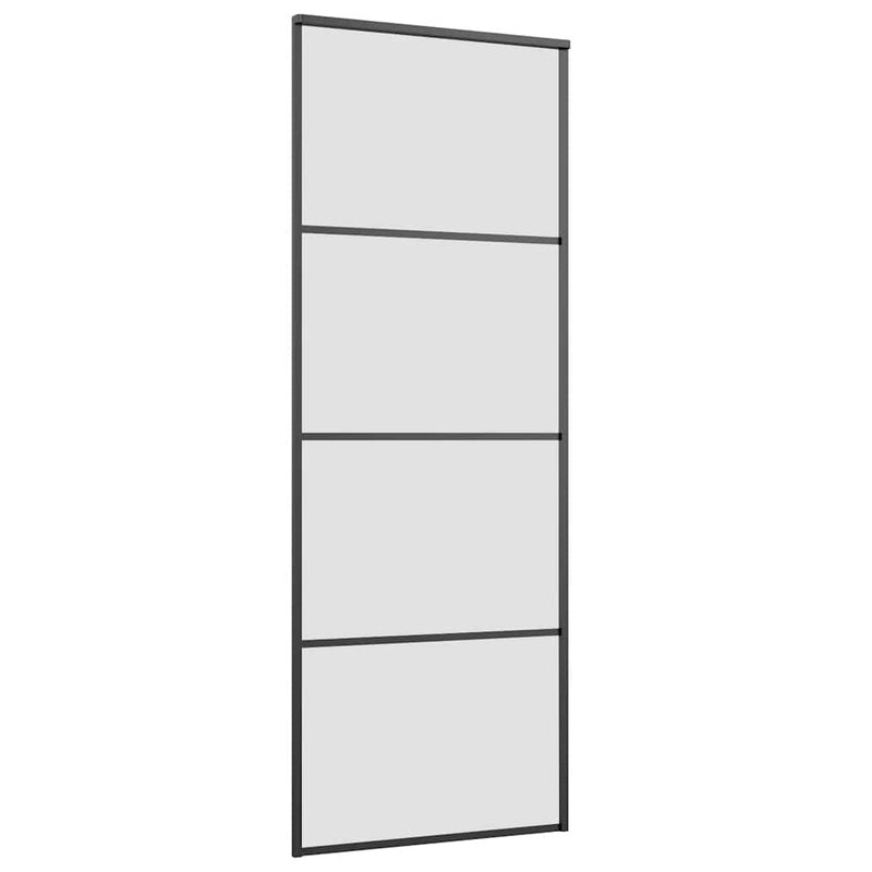 vidaXL ESG üveg és alumínium tolóajtó fémszerelvény-szettel 76x205 cm
